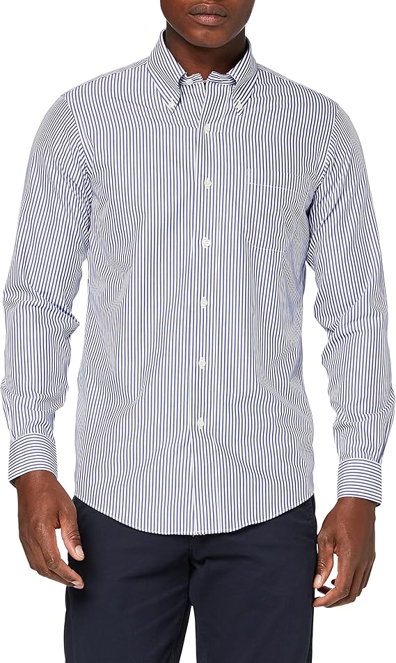 brooks brothers 男式免烫开开襟米拉诺猛虎条纹衬衫